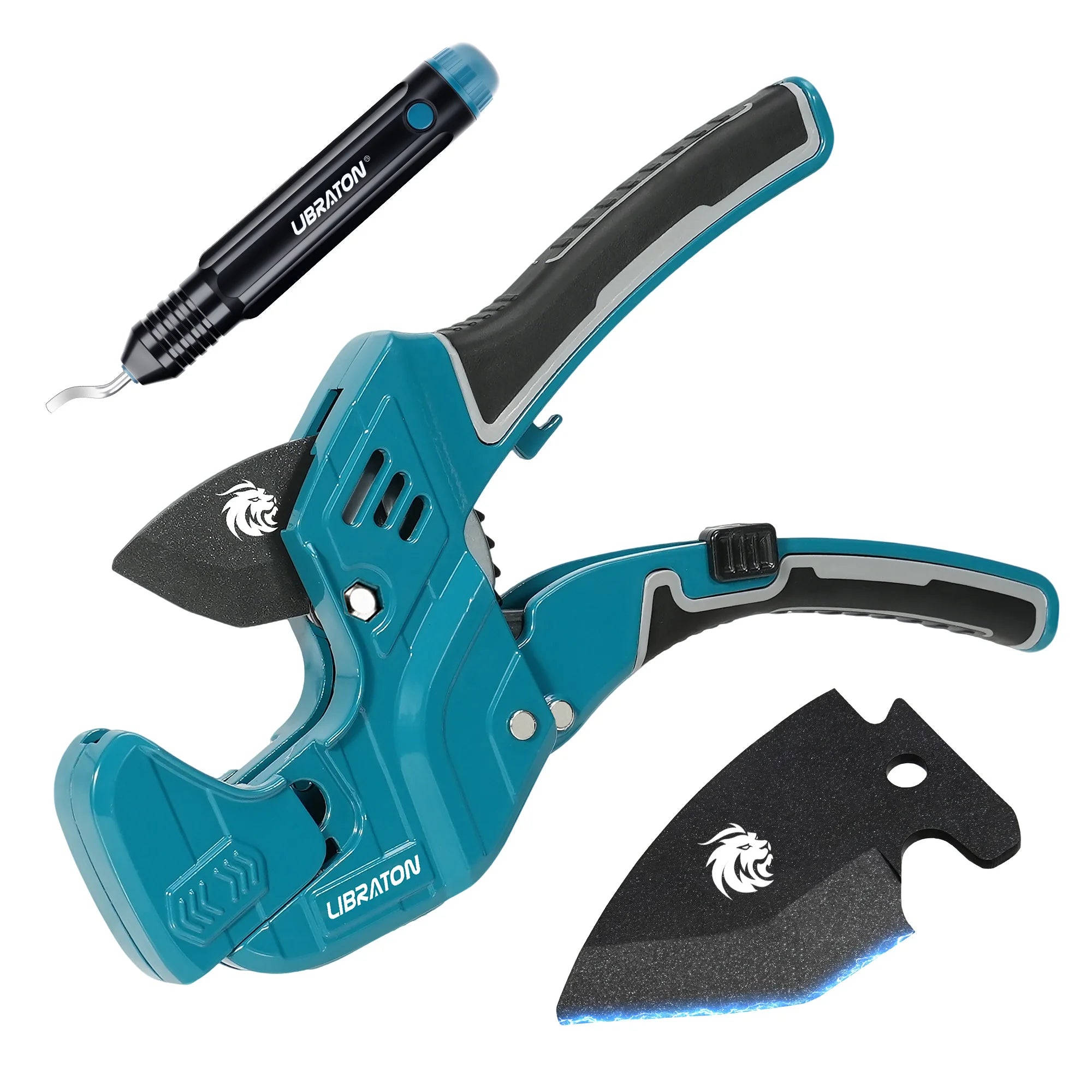 One-handed ratchet PVC pipe cutter with deburring tool – image 7