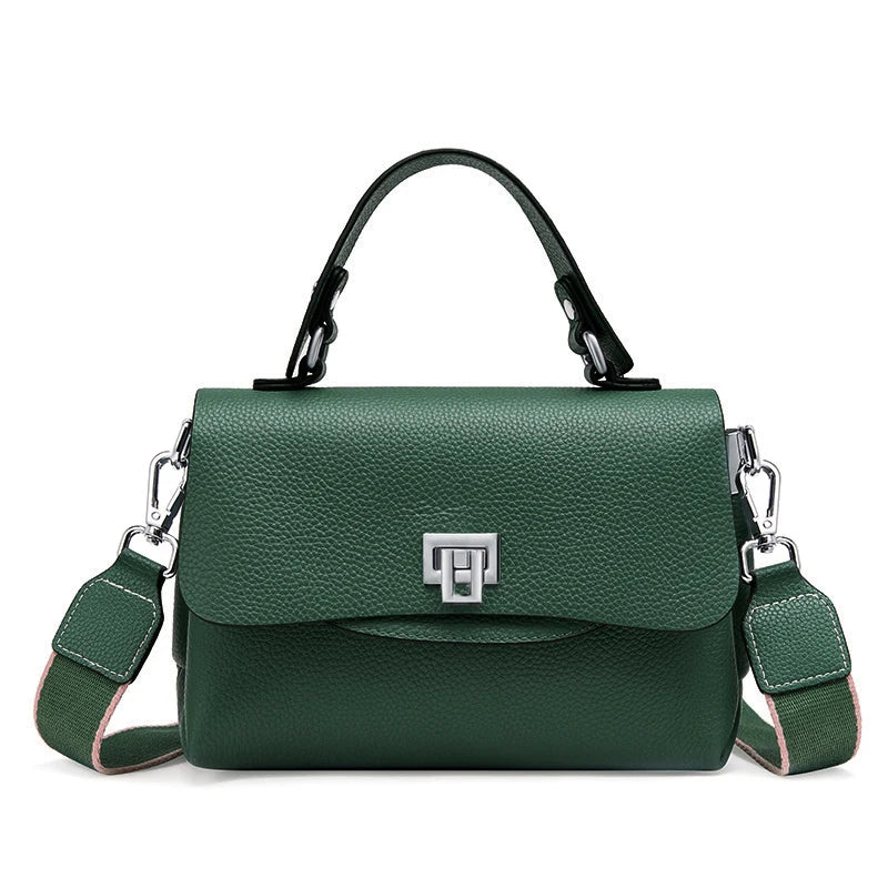 Genuine Leather Envelope Top-Handle Bag – Simple Luxury Women's Shoulder & Small Crossbody Handbag