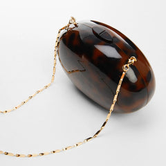 Oval Shell Acrylic Evening Clutch