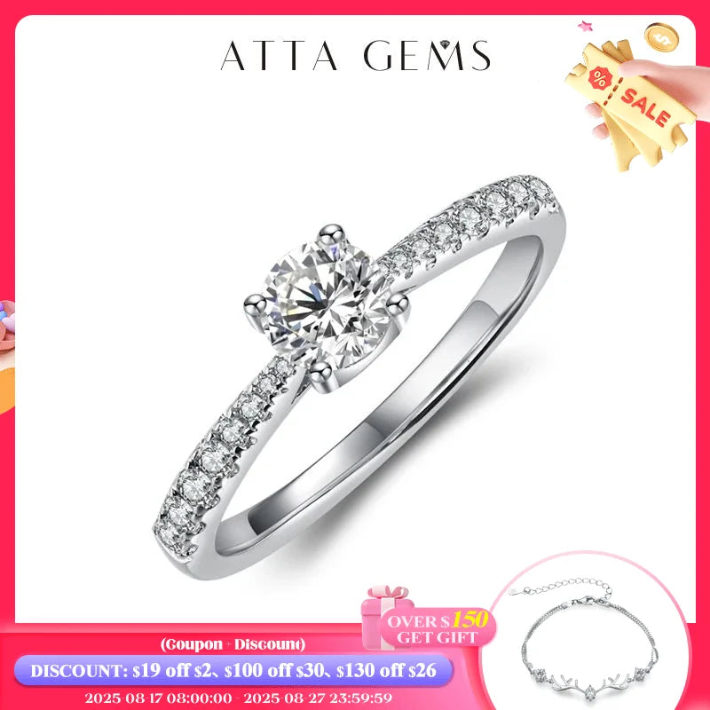 0.5ct D Color Round Moissanite Ring
