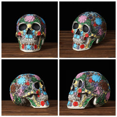 Floral Skull Resin Sculpture by Snagg A Sculpture