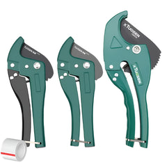 Three green pipe cutters with 'TUOSEN TOOLS' branding on a gray background.