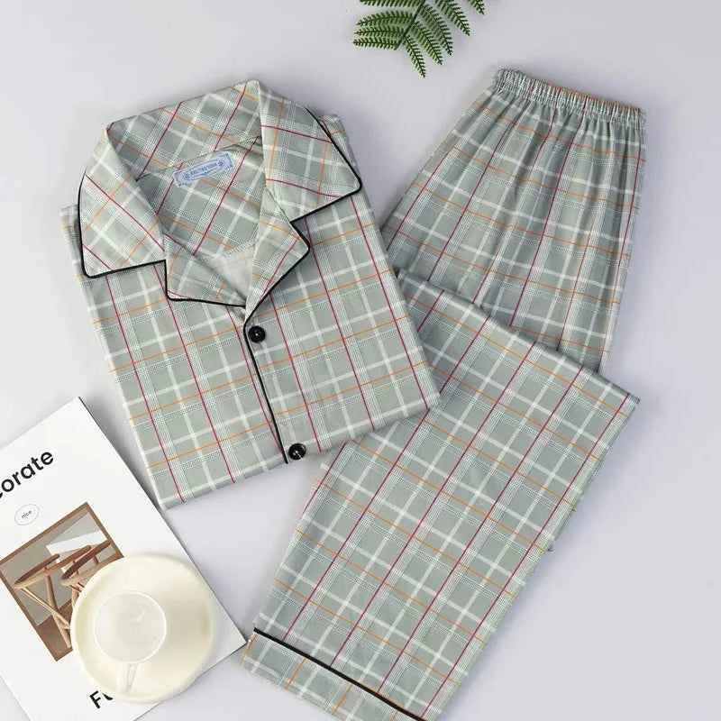 Plus Size Men's Plaid Pajama Set | Cardigan Button-Down Top & Pants Winter Sleepwear Loungewear