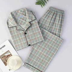 Plus Size Men's Plaid Pajama Set | Cardigan Button-Down Top & Pants Winter Sleepwear Loungewear