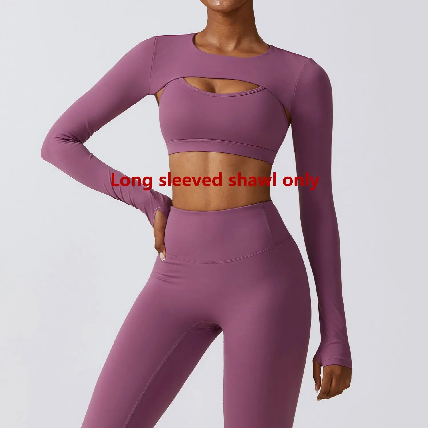 Women's Long Sleeve Yoga Top | Shawl Sports Camisole Push-Up Gym Workout Running Top