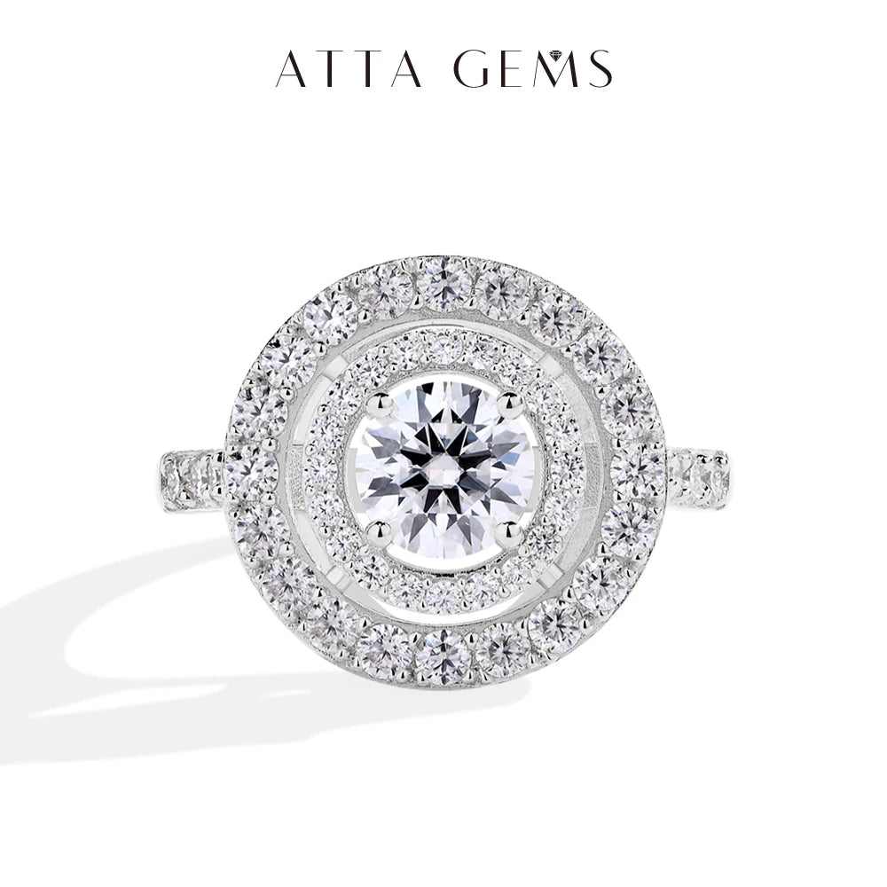 1.0ct Round Cut Moissanite Ring