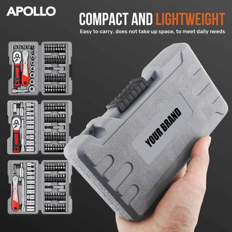 1/4" & 3/8" Ratchet Socket & Torque Wrench Set – Cr-V Steel Sockets & Screwdriver Bits for Automotive & Home Repair