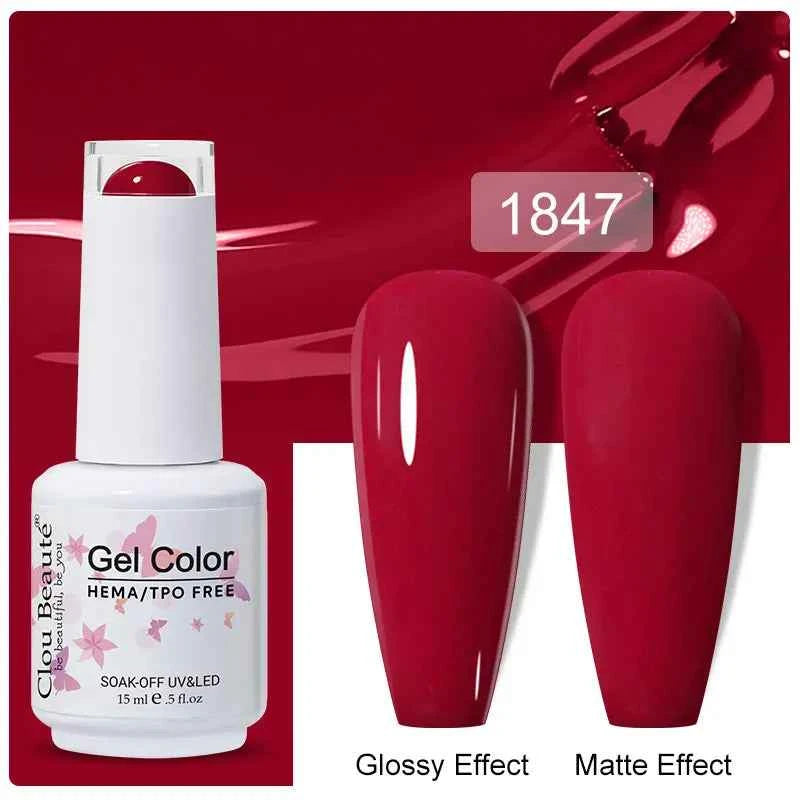 Professional 15ml HEMA & TPO Free Gel Polish – High-Performance Red & Multi Tone Semi Permanent Varnish