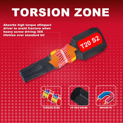 1" T7–T40 Torx Screwdriver Bit Set – Impact Tough Magnetic S2 Alloy Steel with 3" Bit Holder