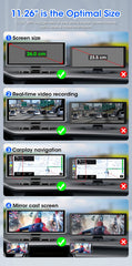 10/11.26 inch Dash Cam 4K Car DVR Wireless Carplay & Android Auto GPS Navigation Video Recorder Dashboard Dual Lens Wifi FM AUX by SnaggIt