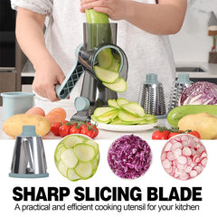 3 In 1 Rotary Cheese Grater And Veggie Slicer For Kitchen by Snagg A Slicer