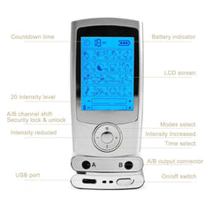 Digital TENS & EMS Muscle Stimulator – 16 Mode Dual Channel Therapy Device