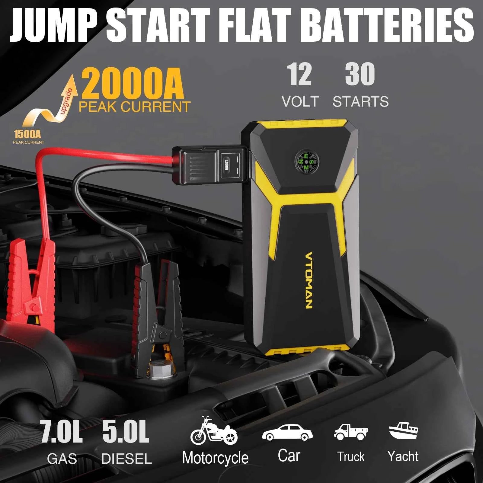 Compact 12V car jump starter and power bank – image 3