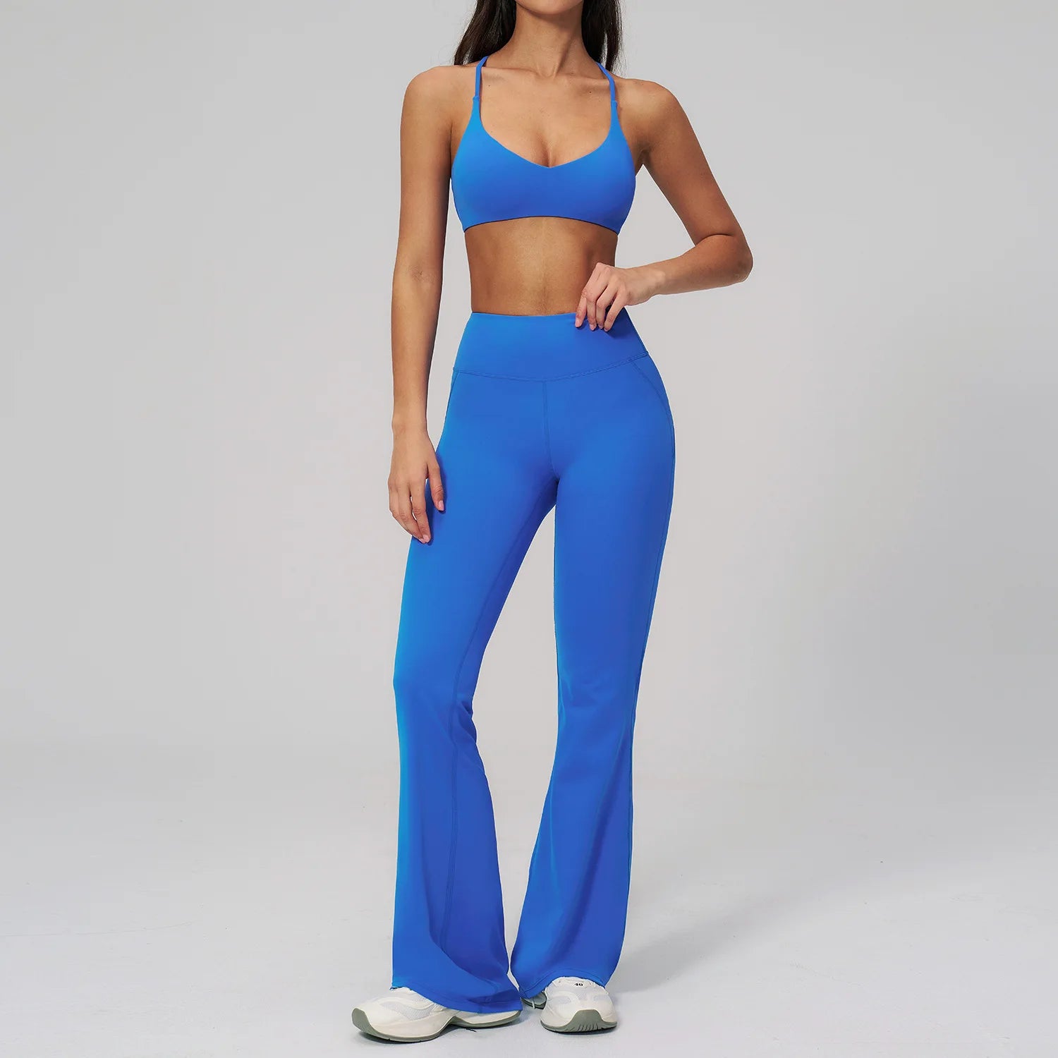 Women's 2-Piece Athletic Yoga Set | Running Leggings & Sports Bra Breathable Gym Fitness Wear