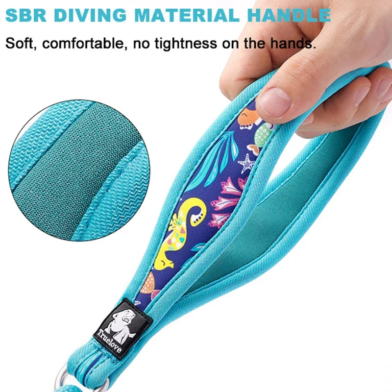 Floral Printing Pet Leash – Padded Handle & Reflective Safety by Snagg A Leash