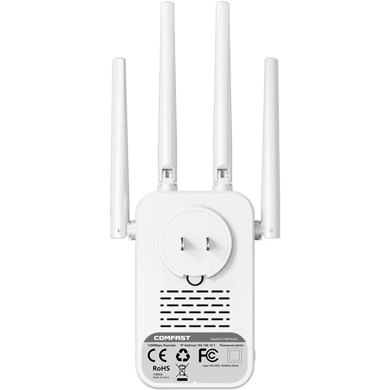 1200Mbps Dual Band WiFi Repeater – 2.4G/5.8G Signal Extender by Snagg A WiFi Booster