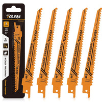 5PCS 6 Inch Wood Pruning Reciprocating Saw Blades – 6TPI CR-V Sabre Saw for Wood & PVC Cutting