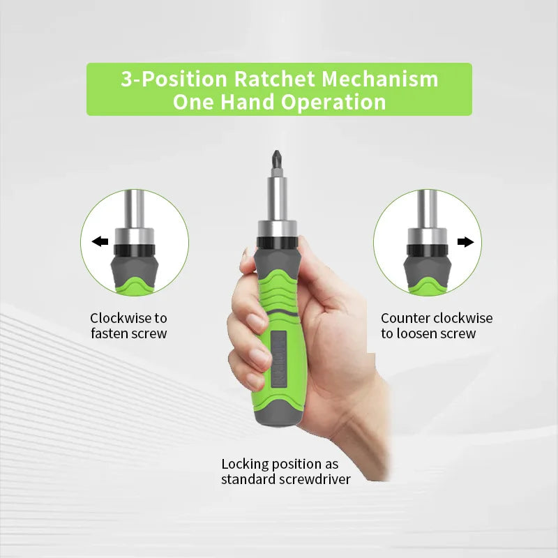 10-in-1 Hippo Mini Ratchet Screwdriver Set