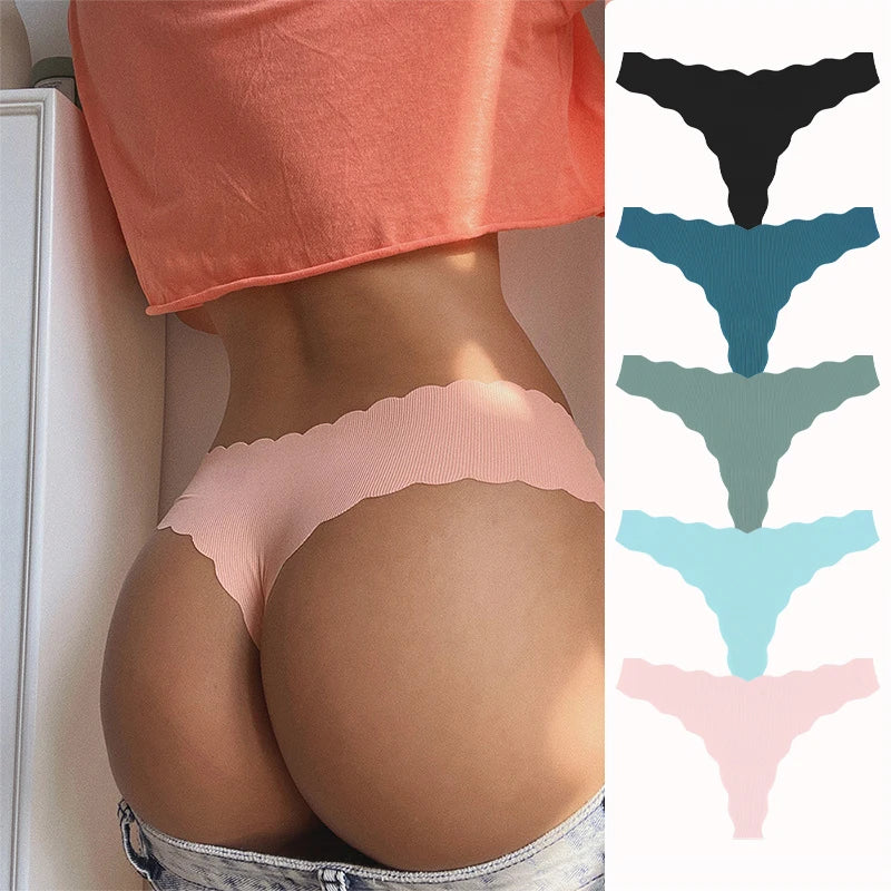Seamless Sport Thong Panties 5-Pack | Low Rise V-String Invisible Comfortable Women's Underwear