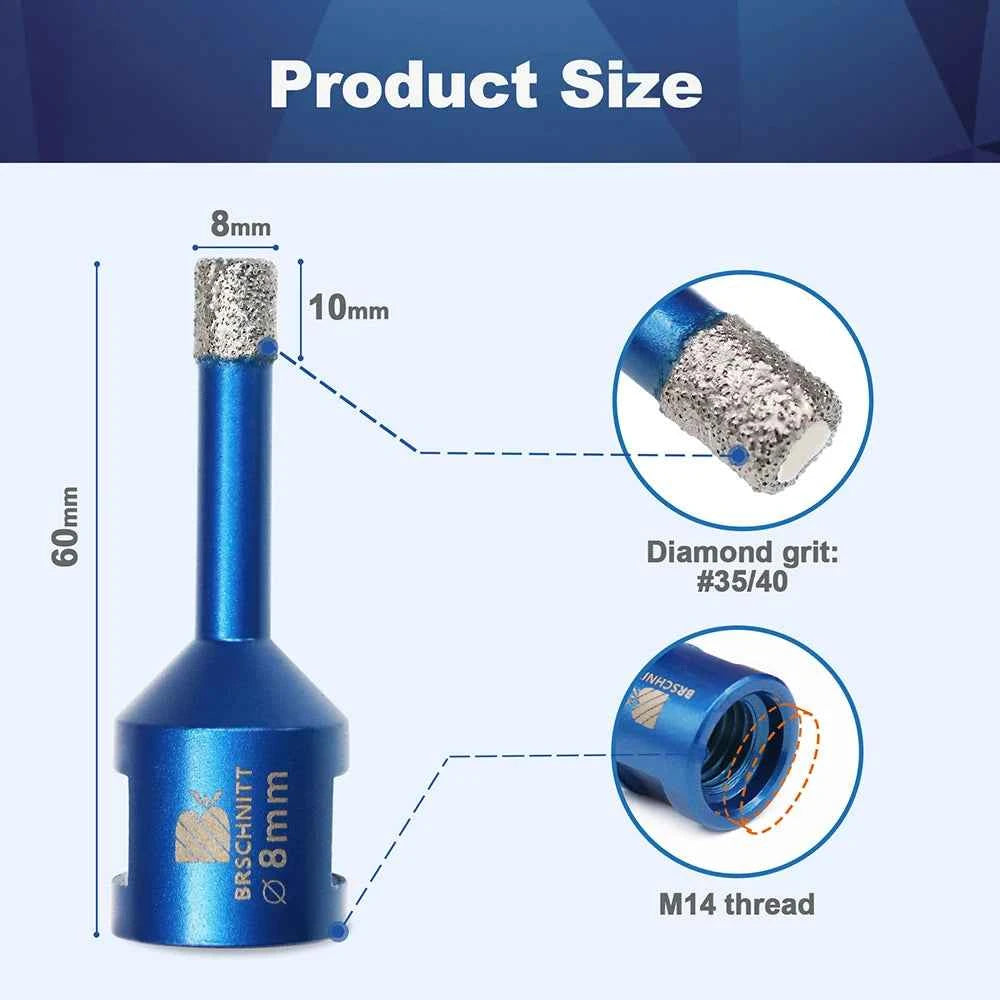 Vacuum Brazed Diamond Core Drill Bit & Heavy Duty Hole Saw for Granite, Porcelain, and Ceramic
