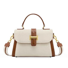 Genuine Cowhide Leather Small Square Crossbody Bag – Luxury Women's Shoulder Satchel with Flap Pocket