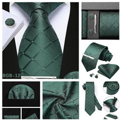 Men’s 8cm Plaid & Check Necktie with Matching Accessories