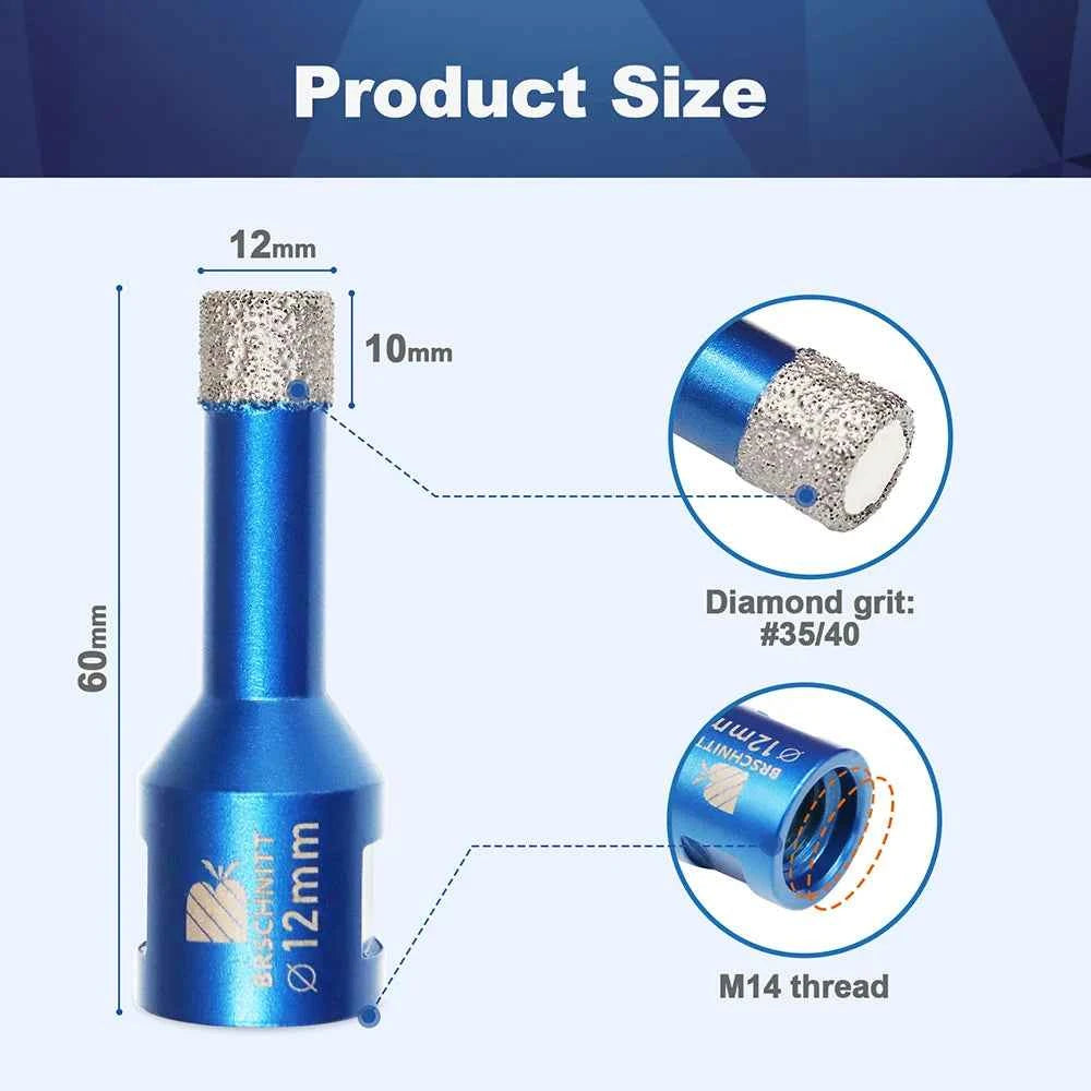 Vacuum Brazed Diamond Core Drill Bit & Heavy Duty Hole Saw for Granite, Porcelain, and Ceramic
