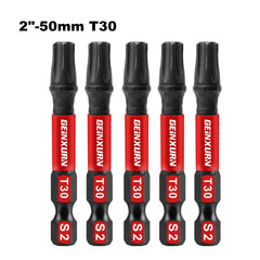 2" Impact Magnetic T30 Torx Screwdriver Bit Set – S2 Alloy Steel