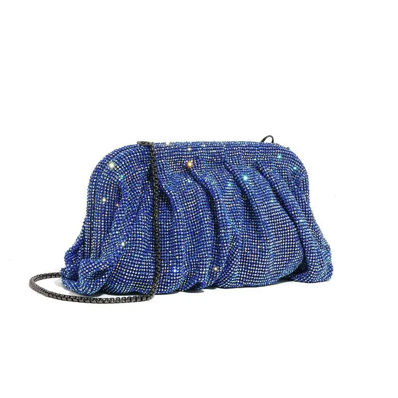 Shiny Rhinestone Crystal Fold Evening Clutch