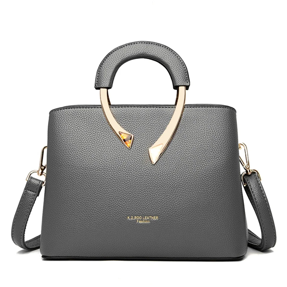 PU Leather Casual Tote Shoulder Bag
