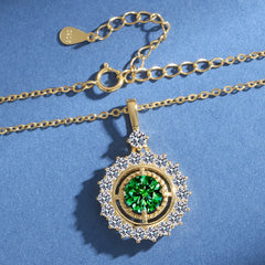 1ct Green Moissanite Pendant Necklace