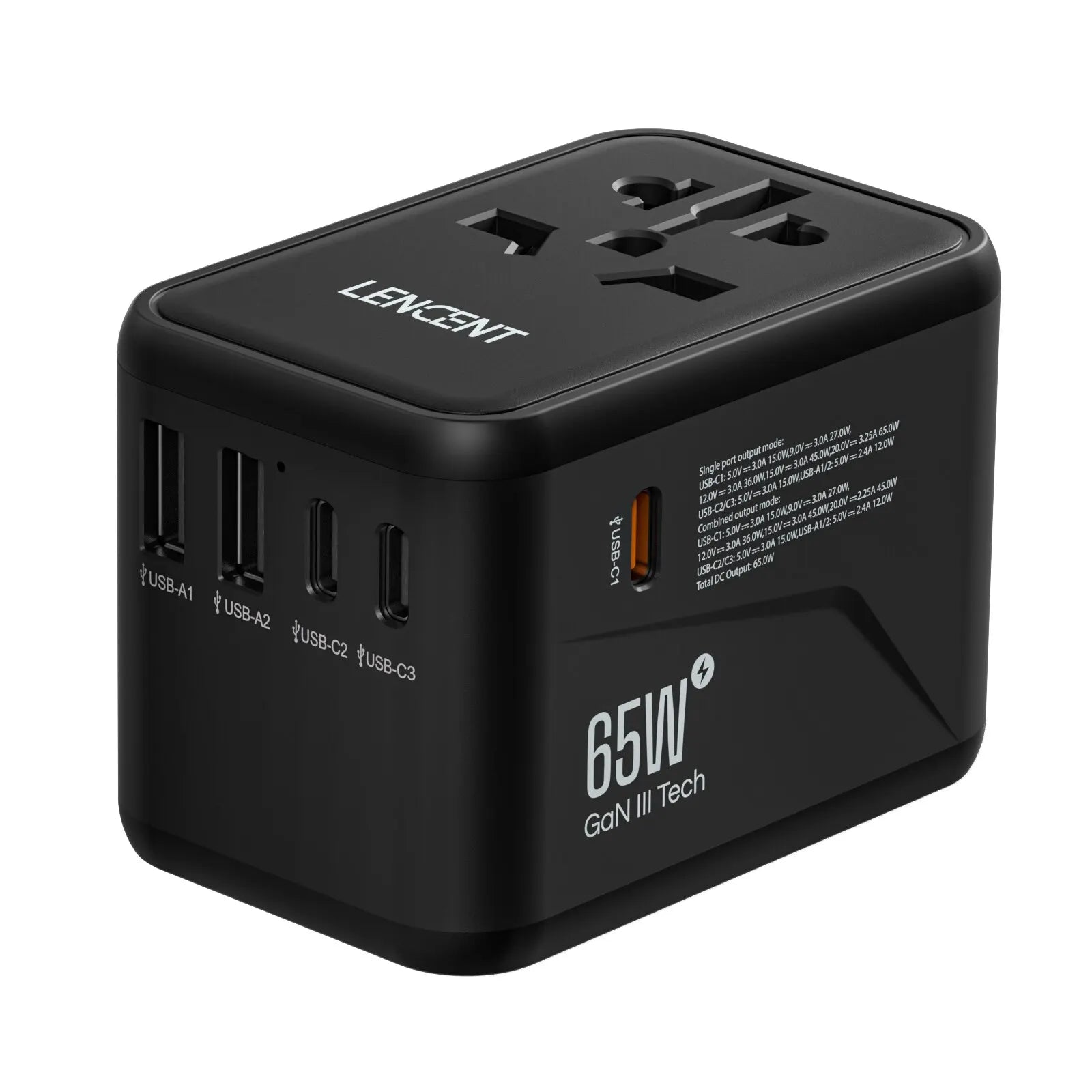 65W/100W GaN International Travel Adapter with 2USB 3 Type C by Snagg A Travel Adapter