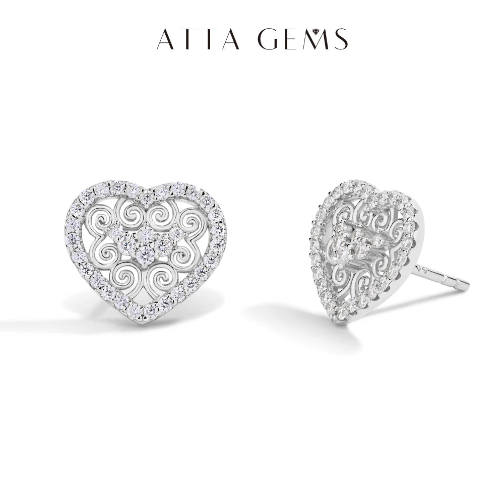 Luxury Heart Shape Moissanite Earrings