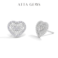 Luxury Heart Shape Moissanite Earrings