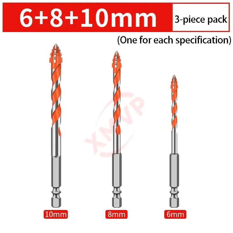 Four Edge Serrated Eccentric Drill Bit Set & High Hardness Multi Material Dry Drilling Bits