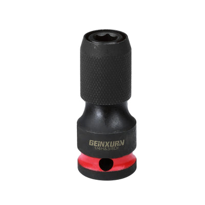 3/8" Square Drive to 1/4" Quick-Release Impact Bit Holder – Magnetic Hex Socket Adapter for Screwdriver Bits