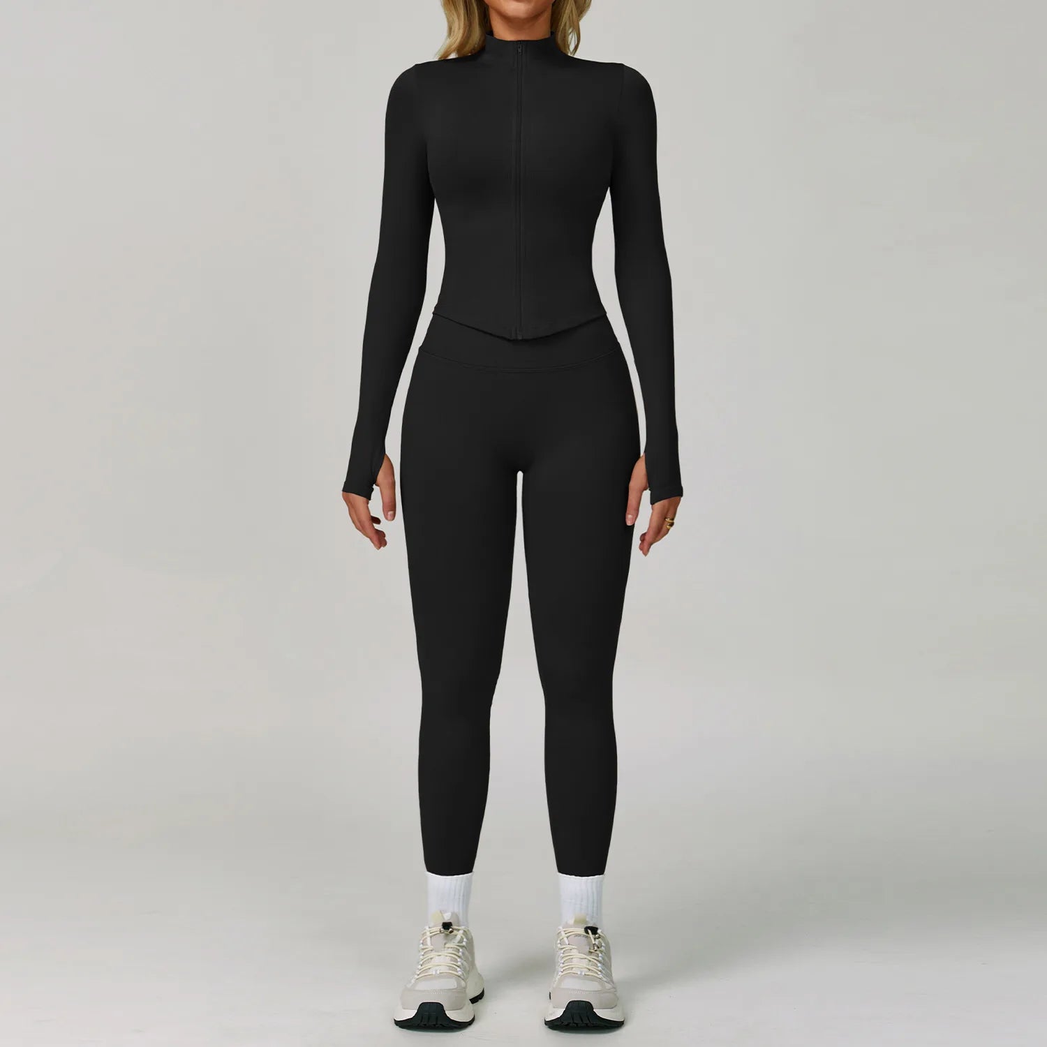 Women's 2/3-Piece Seamless Yoga Set | Gym Workout Suit Fitness Bra Crop Top Long Sleeve Leggings