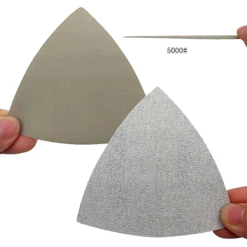 50pcs Silicon Carbide Triangle Sanding Discs 90mm | Wet/Dry Hook & Loop 60–10000 Grit Detail Sander