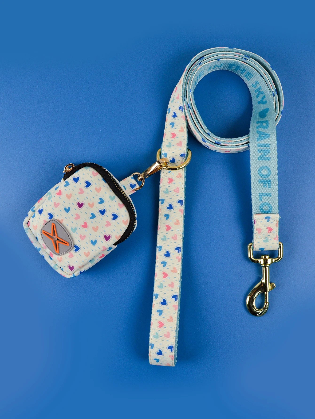 Luxury Double-Sided Print Pet Leash & Poop Bag Holder Set by Snagg A Leash
