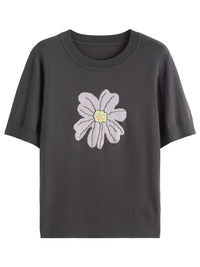 Autumn 2025 Floral Knit Casual Blouse