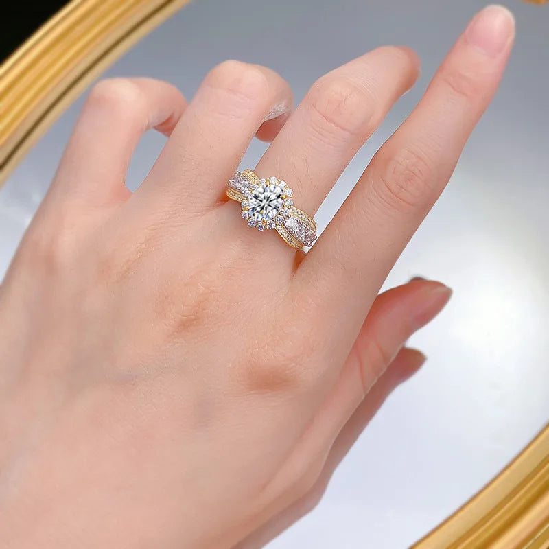 Oval Moissanite Ring 6x8MM