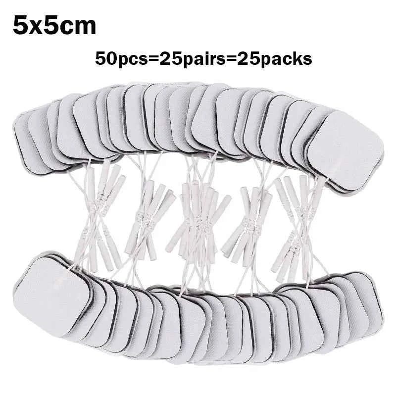 Reusable TENS/EMS Electrode Pads – Self-Adhesive Gel Therapy Patches (20–100 Pack)