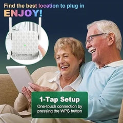 1200Mbps Dual Band WiFi Extender – 2.4G/5GHz Signal Repeater by Snagg A WiFi Booster