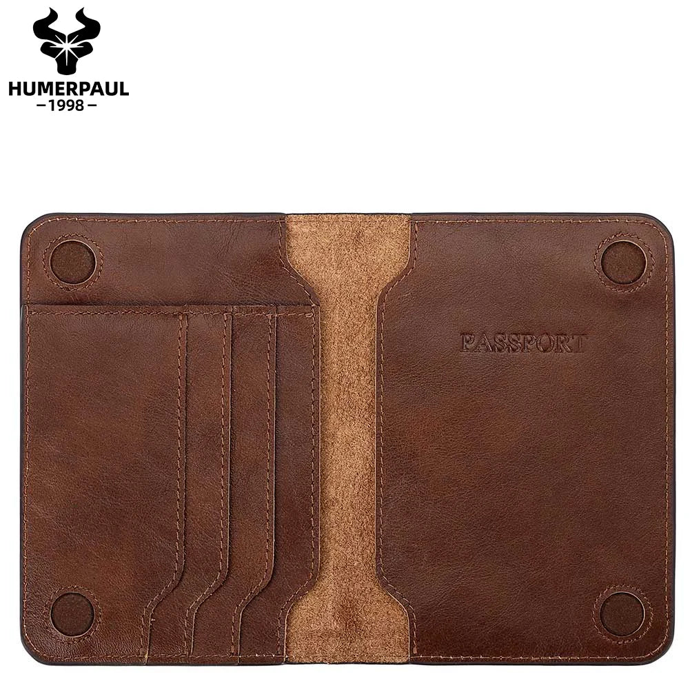 Genuine Leather RFID Passport Holder