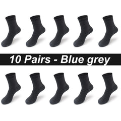 10 Pair Bamboo Business Socks, Soft, Breathable Black Crew (Sizes 39–48)