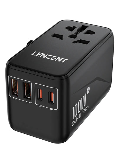 65W/100W GaN International Travel Adapter with 2USB 3 Type C by Snagg A Travel Adapter