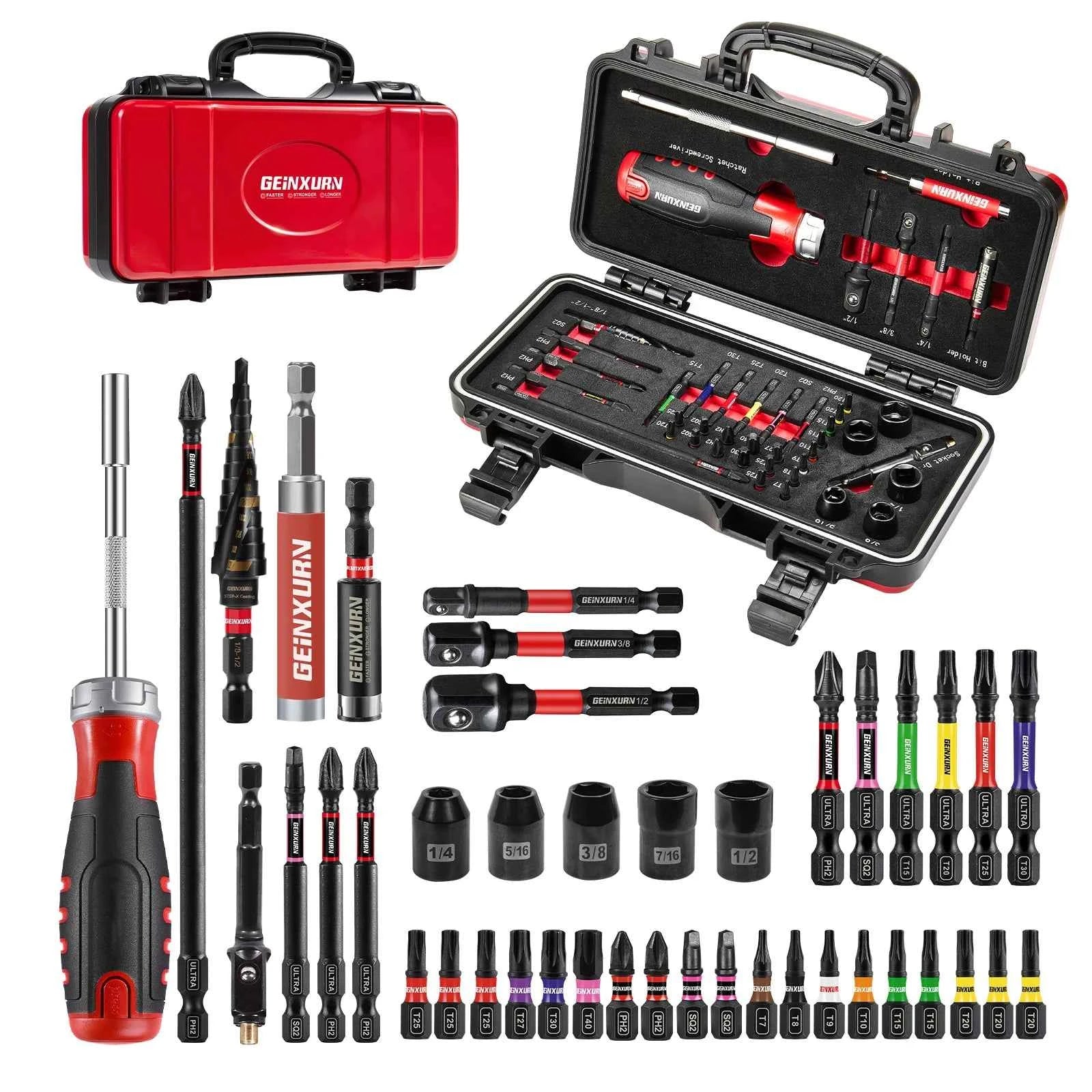 42Pcs Tools Set Packaged with Rachet Screwdriver  Handle, s2  Screwdriver Bits and Hold Bit for Home Repairs DIY