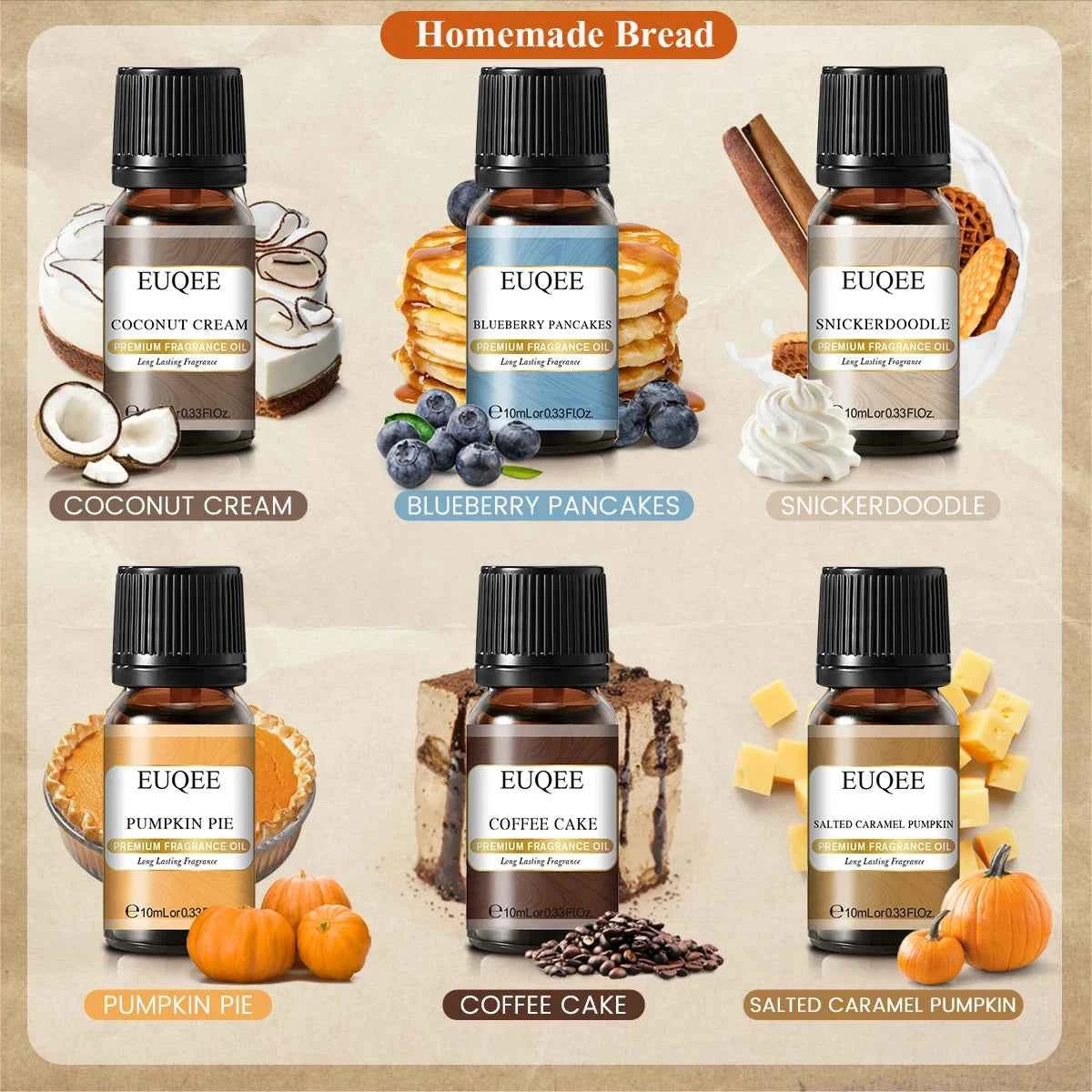 6 Piece Fragrance Oil Collection – Premium 10ml Aroma Diffusion Set for Home & Crafting