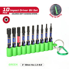 Mixed 2” Impact Screwdriver Bits Set – PH/HEX/PZ Magnetic S2 Steel with Soft Hanging Strips
