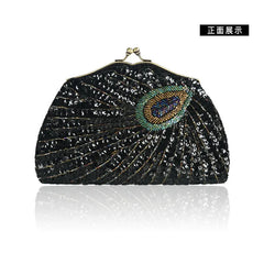 Retro Beaded Peacock Evening Purse